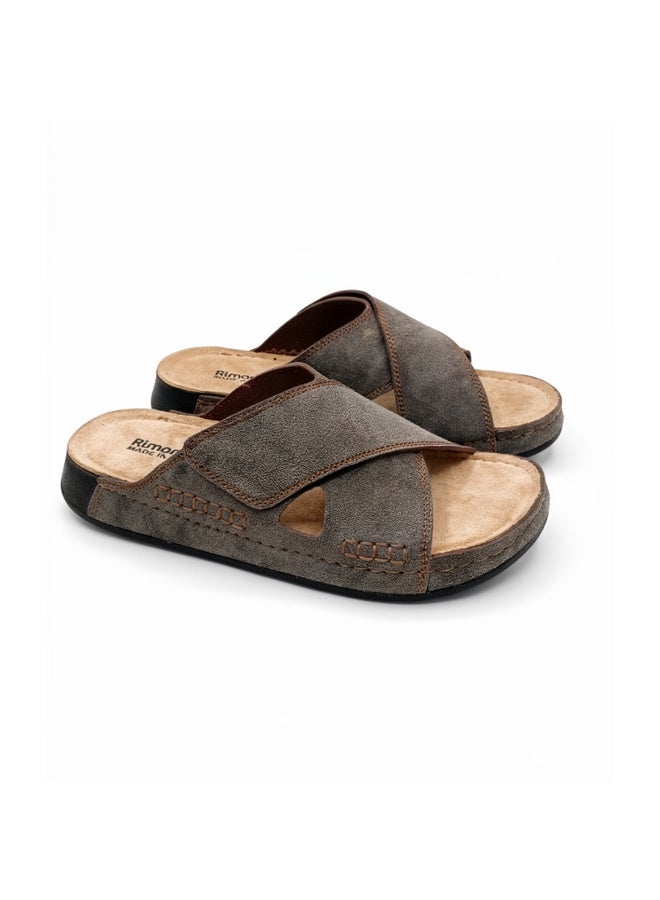 Stylish men's slippers with a modern and comfortable design – genuine leather and non-slip orthopedic sole, available in various sizes and colors. - Image 5